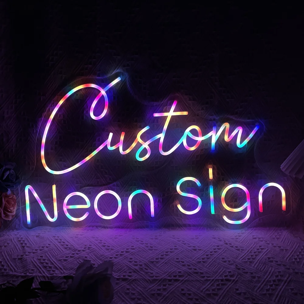 RGB Color 9 in 1 2025 New Personalized Neon Sign Birthday Party Decorations Home Room Bedroom Custom Neon Sign Wedding Supplies