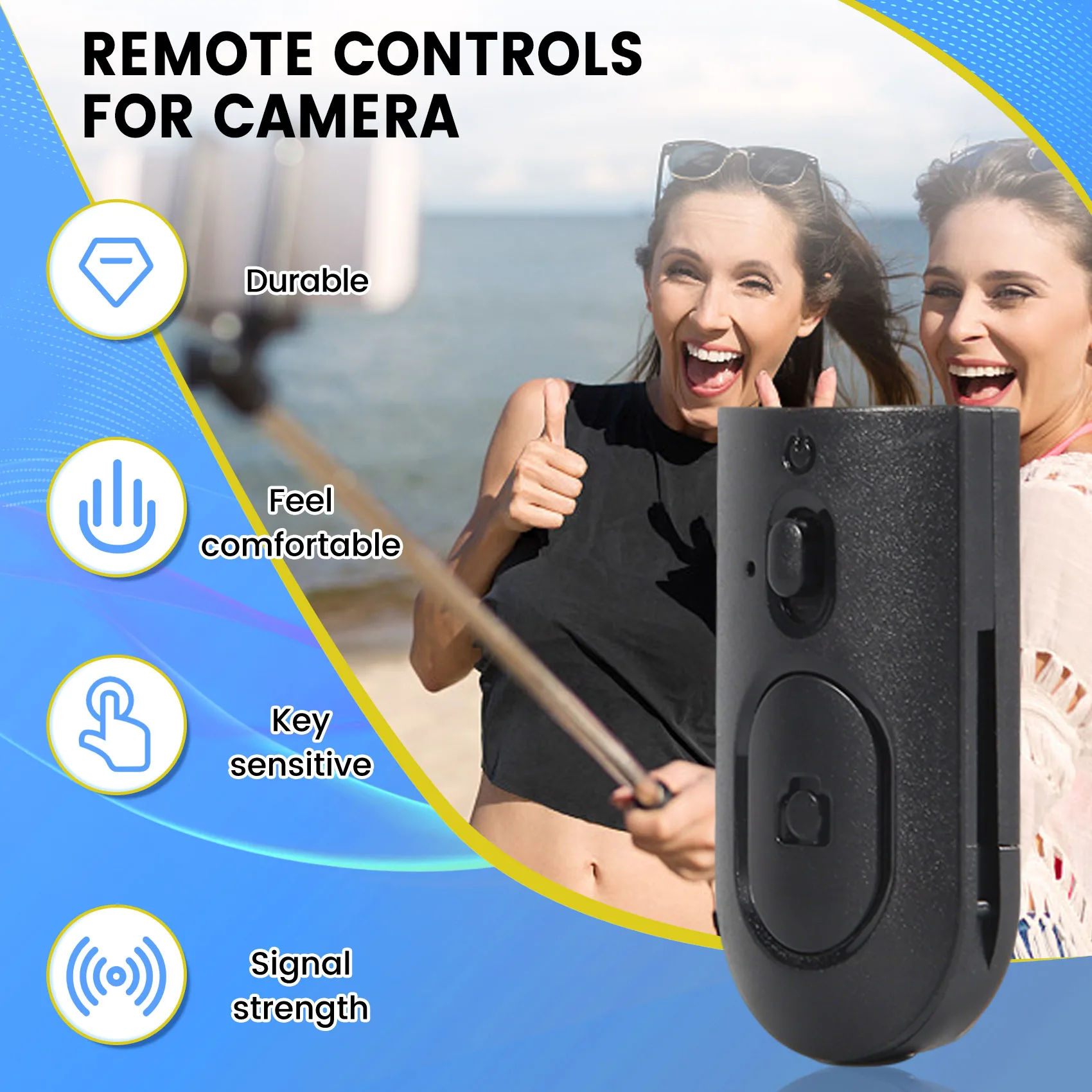 ABUO Universal Camera Remote Control Phone Remote Shutter for Selfie Stick Mobile Smartphone Photo Video