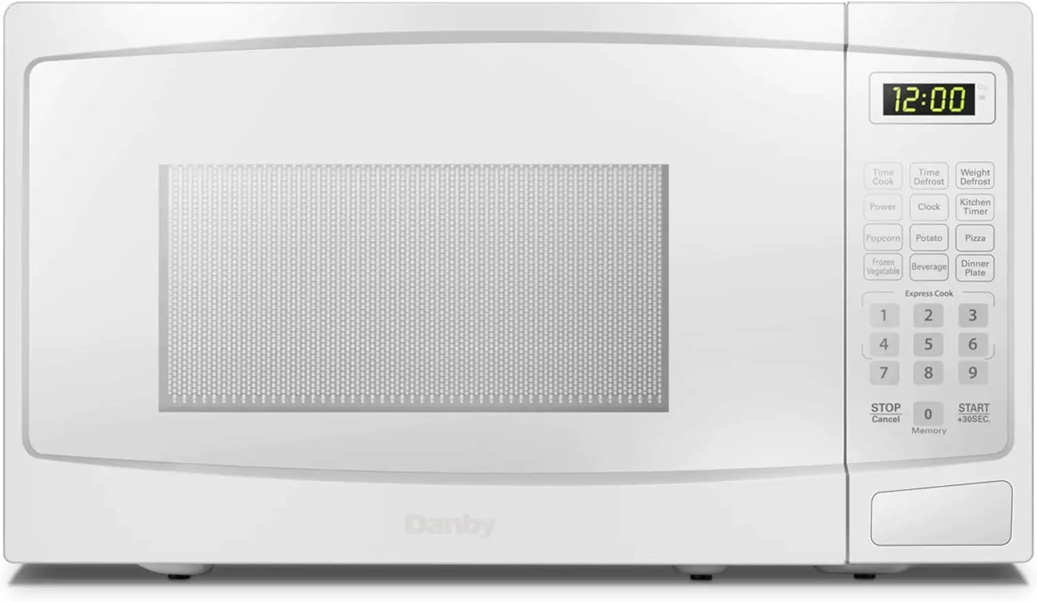 1.1 Cu. Ft. Countertop Microwave in White - 1000 Watts, Family Size with Push-Button Door, Compact Microwave Oven