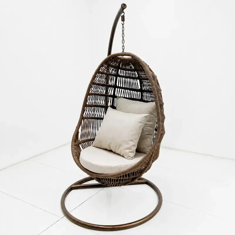 Wholesale Rattan Hanging Basket Chair Rainproof Sun Protection Swing for Villa Courtyard Garden Hotel B and B Bird Nest