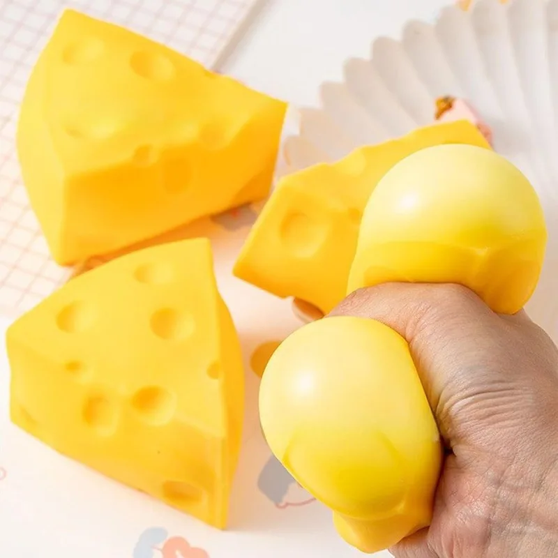 Käse-Squishy Langsam Aufsteigendes Fidget-Spielzeug Langsam Zurückfedernder Quetschball Stressabbau für Erwachsene Sensorisches Angstlinderungsspielzeug – Detail 2