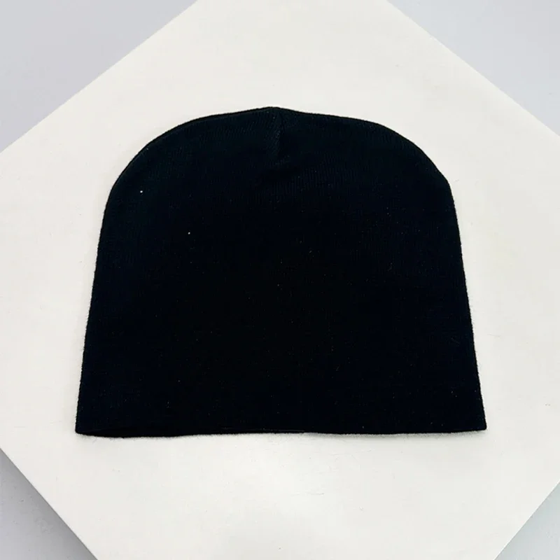 Autumn and Winter Skull Grimace Wool Bucket Knitted Hats Color Block Warm Hip Hop Comfortable Versatile Punk Fashion Street ins