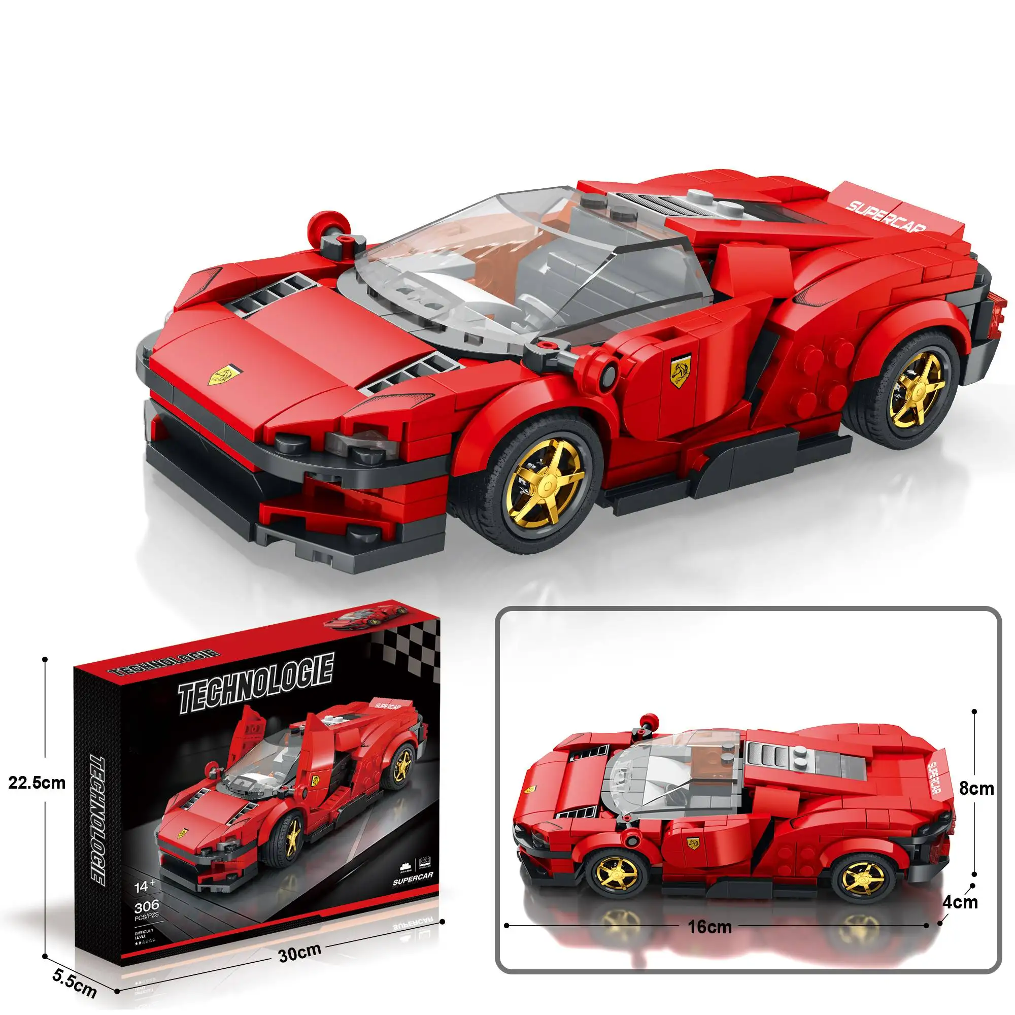 Daytona SP3 Racing Sports Collectable Model Car Building Kit, Sports Car Construction Toy, Present Idea for Kids,Teens, 306 Pcs