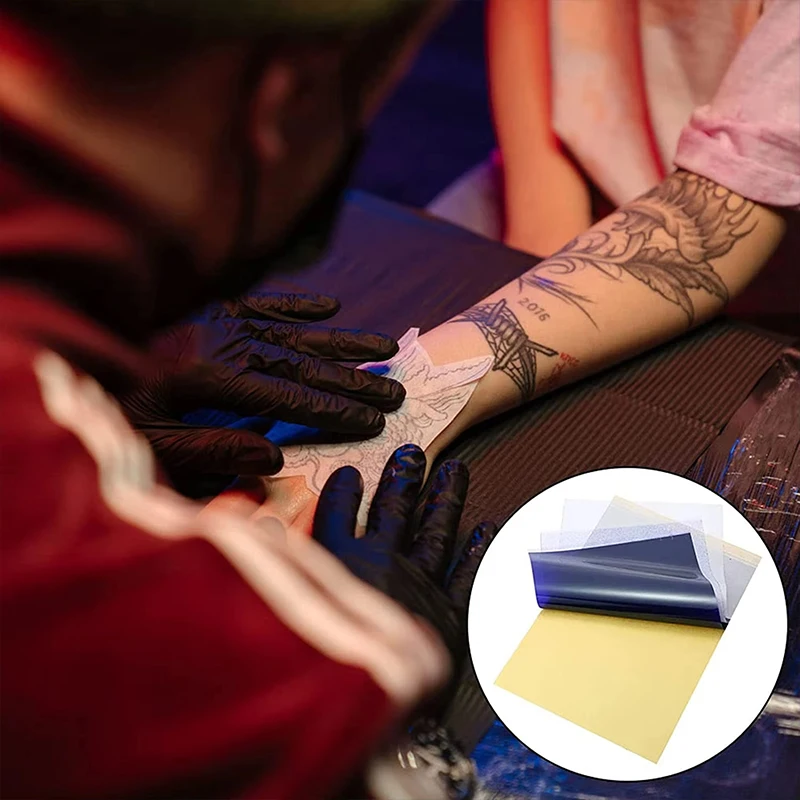 ورق نقل الوشم A4 للطابعة الحرارية ورق استنسل الوشم للفنون والحرف اليدوية ذاتية الصنع 4 طبقات ورق حراري لنقل الاستنسل