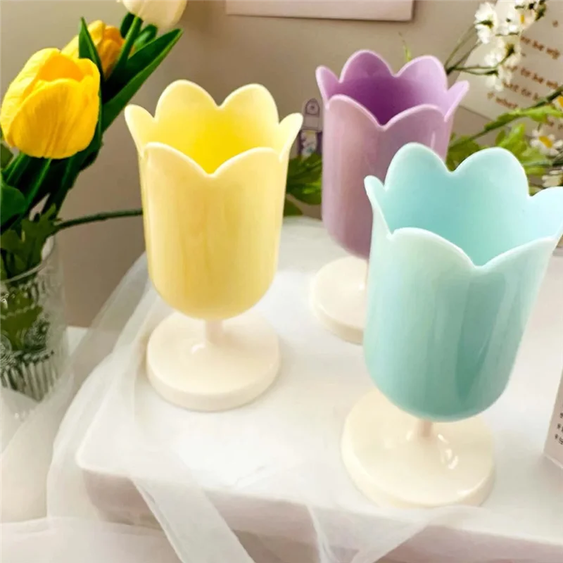 

-A25M Flower Pen Holder Pen Storage Decorations, Makeup Brush Storage Bucket, Mother's Day Tulip Pen Holder Gift