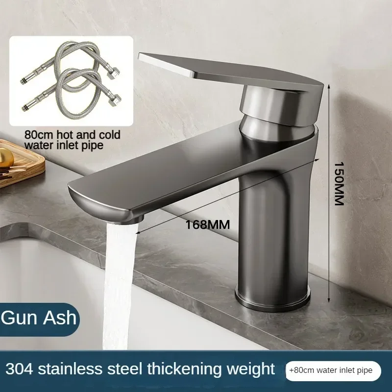 

Basin Faucet Stainless Steel Faucet Washbasin Sink Hot and Cold Water Household Bathroom Sink, Washbasin Bathroom Counter