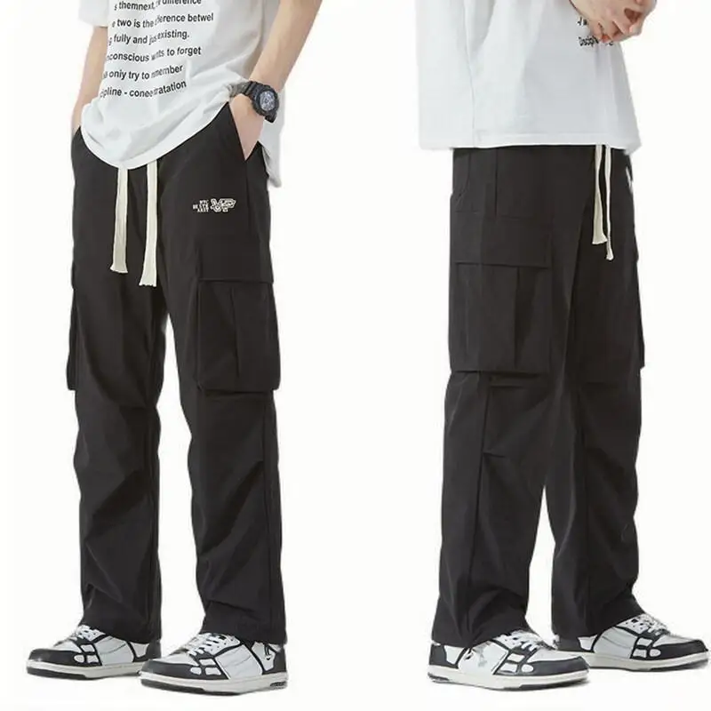 NF&ZG Workwear thin casual pants men summer 2025 new trendy loose straight wide-leg pants men's casual long pants