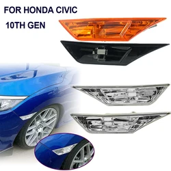 Smoked Clear Side Marker Lamp Lens For 2016-2021 10th Gen Honda Civic Sedan/Coupe/Hatchback Signal Marker Lampshade Amber White