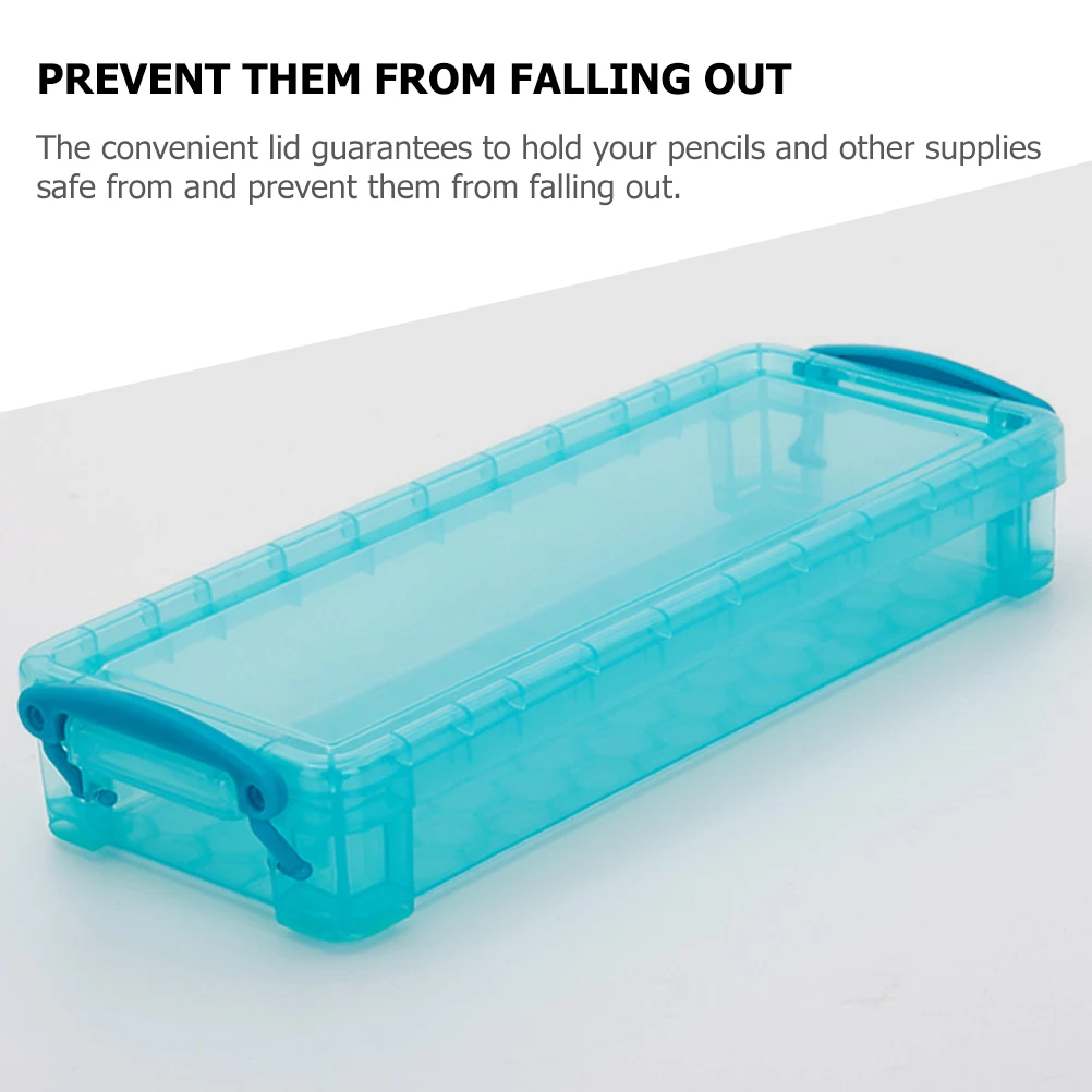 

8Pcs Portable Pen Container Plastic Pencil Box Lightweight Stationery Storage Organizer Case for School Office Use