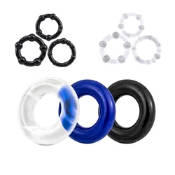 3Pcs/Set Male Penis Rings Silicone Sex Toys for Man Reusable Cock Rings Multifunction Delay Ejaculation Soft Cockring