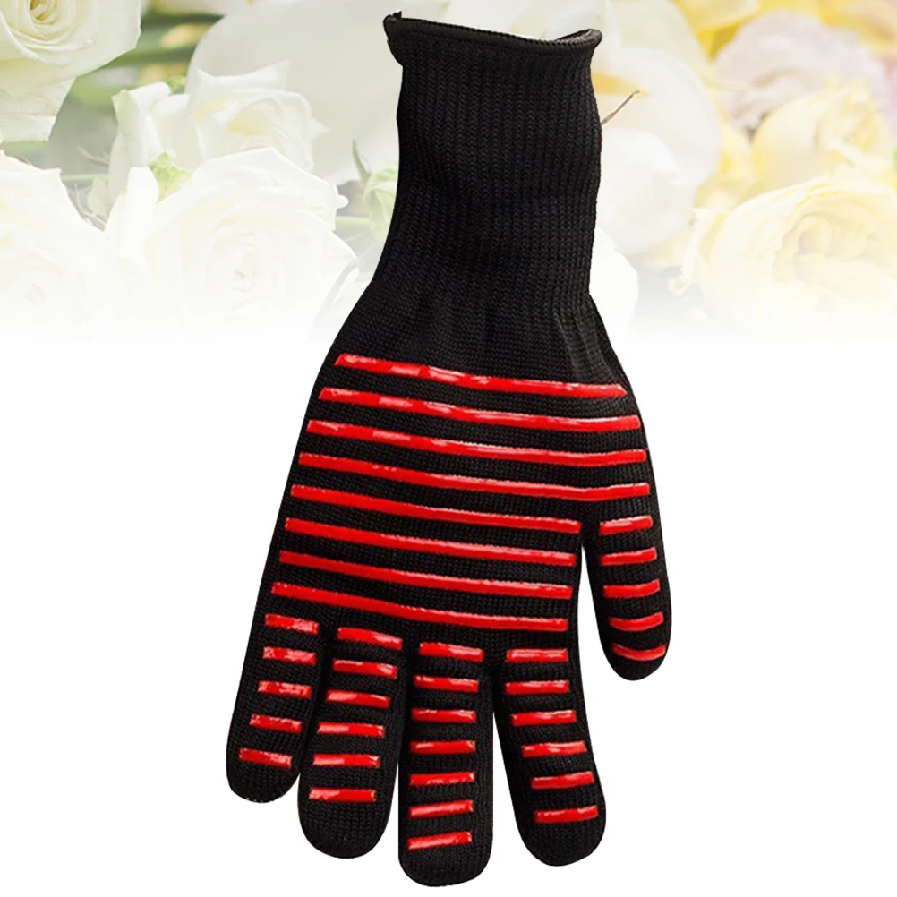 

1Pcs Bbq Glove Thick Heat Resistant Oven Mitt for Cooking Barbecue Baking Grilling Extra Long Wrist Cover