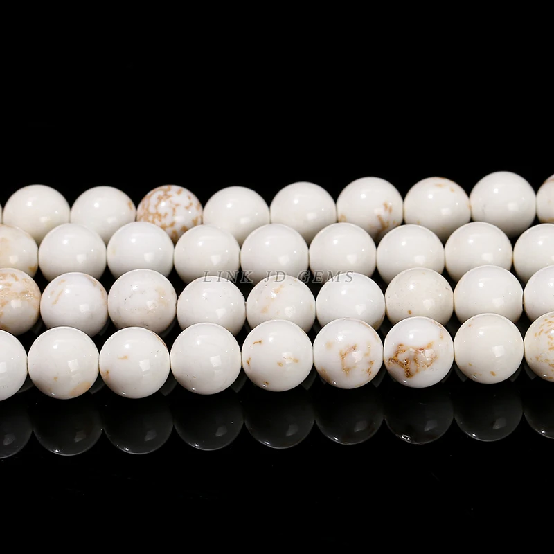 1 Strand Natural Stone Magnesite Beads Round Loose Spacer Beads 6 8 10mm for Jewelry Making DIY Bracelet Necklace Accessories