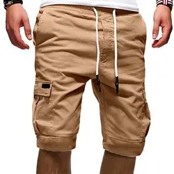 Pantalones cortos de algodón para hombre, Shorts deportivos informales con cordón, de alta calidad, con múltiples bolsillos, novedad de verano, 2022