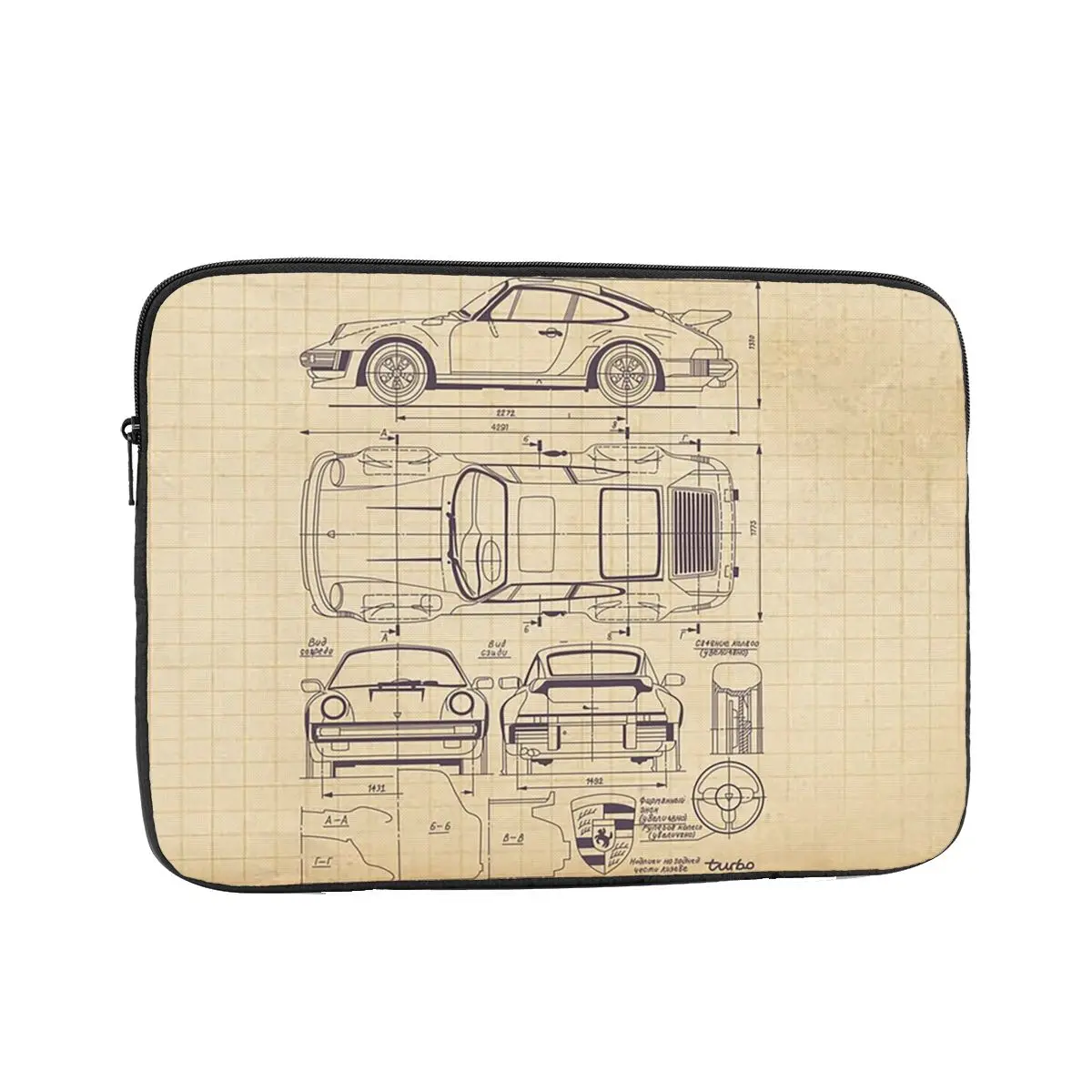 

911 930 Blueprint Laptop Sleeve Cover Bag 10 12 13 15 17 Inch Notebook Bag Sleeve Tablet Shockproof Case Bag
