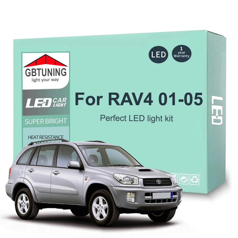 

8Pcs LED Interior Light Bulb Kit For Toyota RAV4 2001 2002 2003 2004 2005 Cars Accessories Canbus Dome License Plate Indoor Lamp