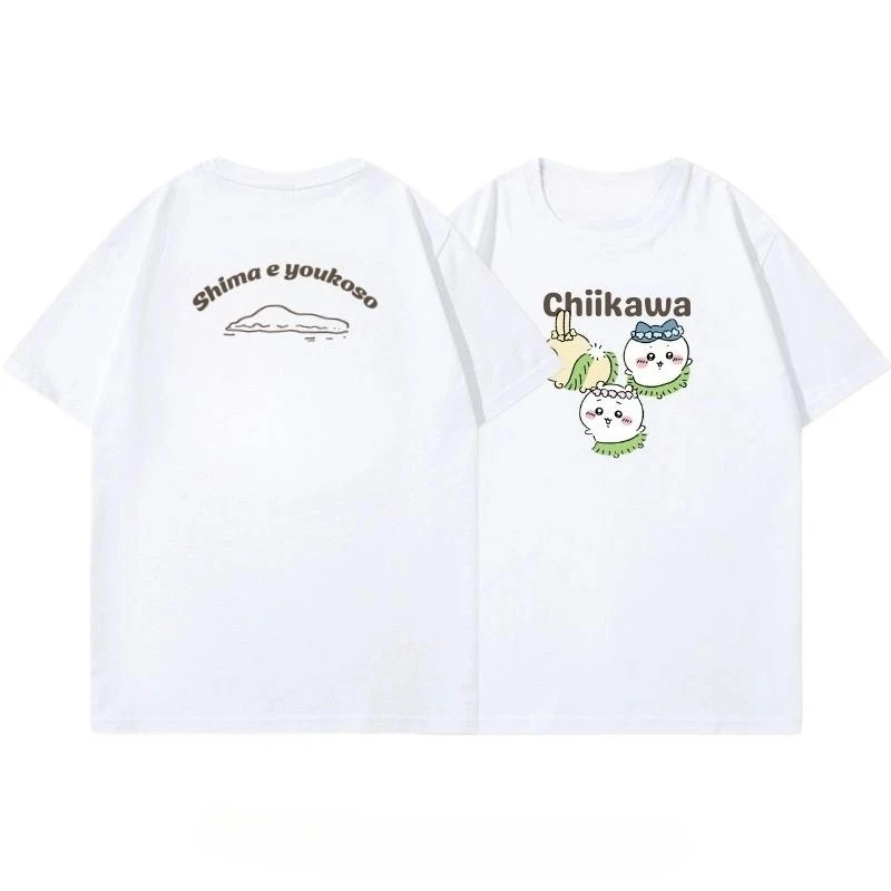 Chiikawa Cute Kawaii Anime Starry Tee Men's Women's Black Retro Cool Graphic Art Print Oversized Short Sleeve Streetwear Top