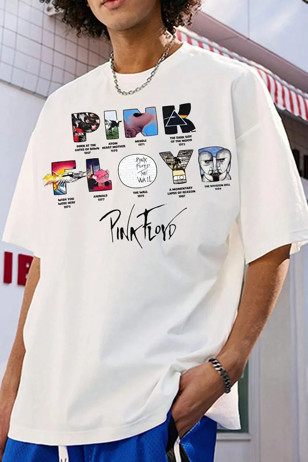 Summer Pop Pink Floyd Graphic Cotton Band T-shirt Unisex Summer Short Sleeve Fashion Brand Shirt Luxury Casual Vintage Tee