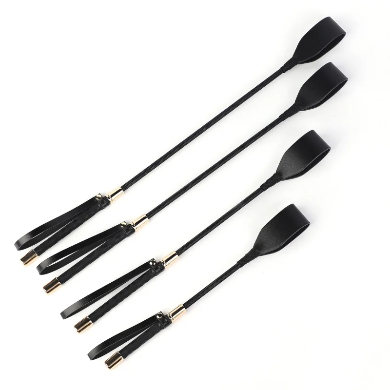 SP Training Black Leather Whip, Couples' Flirting Multi - Size Riding Crop, SM Punishment Tool, Adult Sex Toy