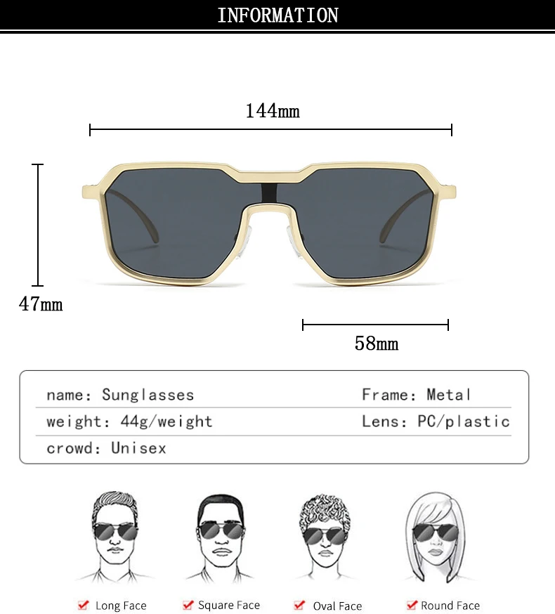 Schwere Metall Sonnenbrille Für Männer Steampunk Mode Gläser Vintage Shades Retro Platz Gafas De Sol Hombre Lunette De Soleil Homme – Detail 7