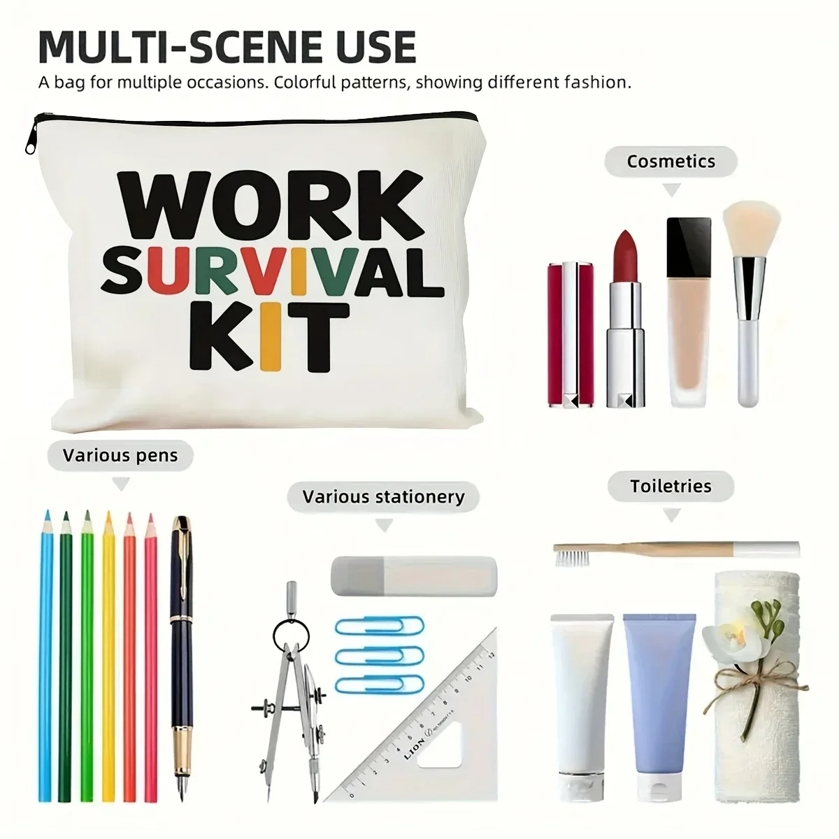 Makeup Travel Bag, Lightweight And Portable Toiletry Storage Bag, Prominently Printed With The Words 