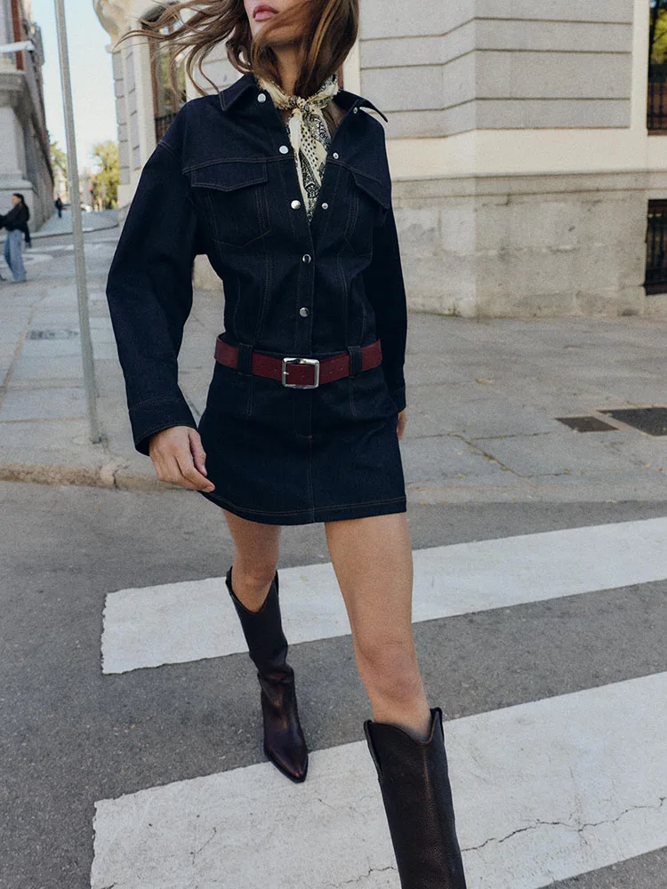 Faionable ort Denim Dr con cintura per donna Nuovo arrivo inverno 2025 Ele Versatile cappotto da donna europeo Sle lungo...