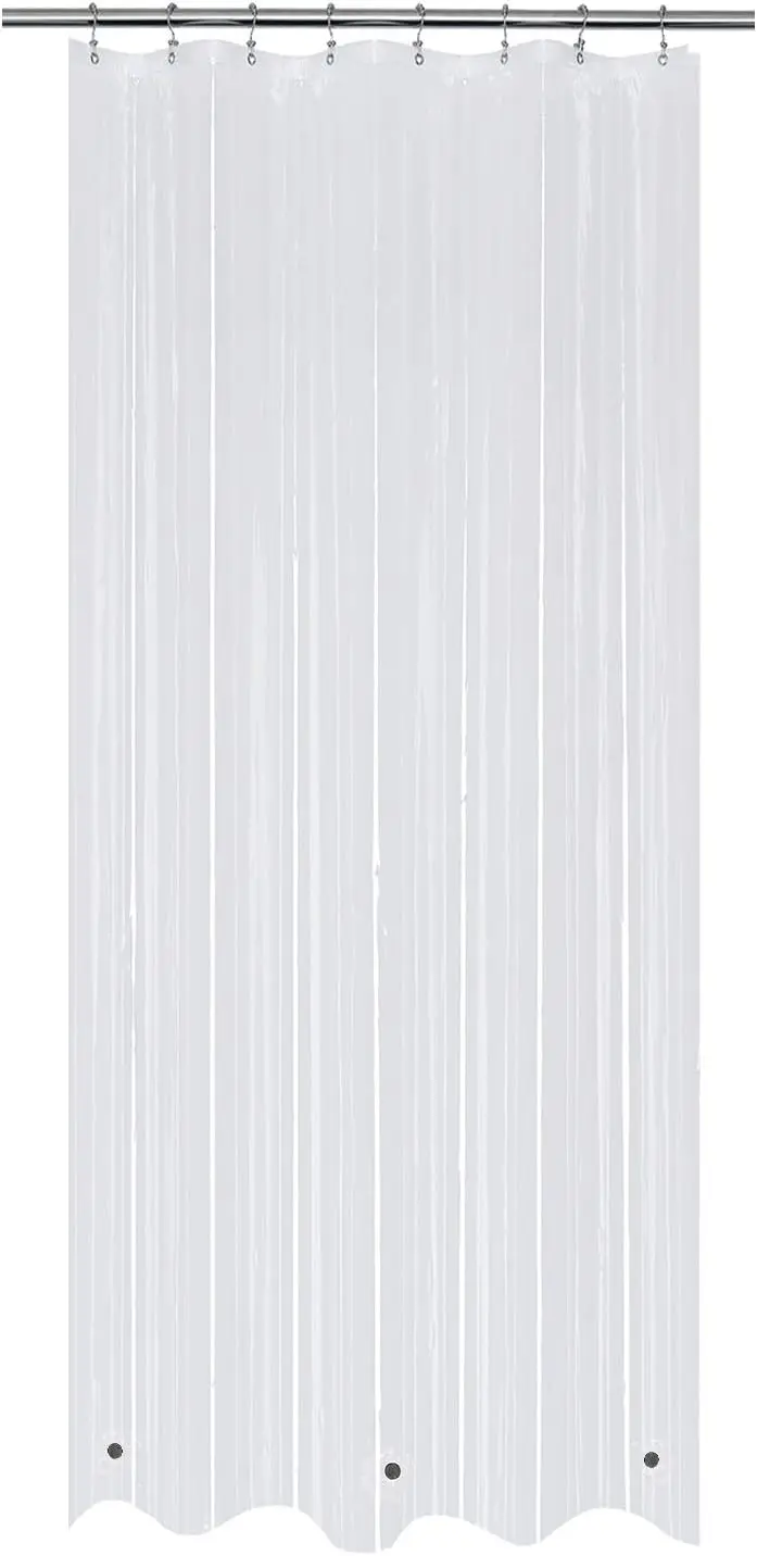 

Clear PEVA Shower Curtain Liner 48x78 Inches with Magnets, Waterproof Heavy Duty Plastic for Bathroom