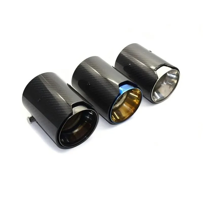 M Performance Exhaust Tip Compatible with BMW M2 M3 M4 Carbon Fiber Stainless Steel Tail Pipe Black Silver Blue Stylish