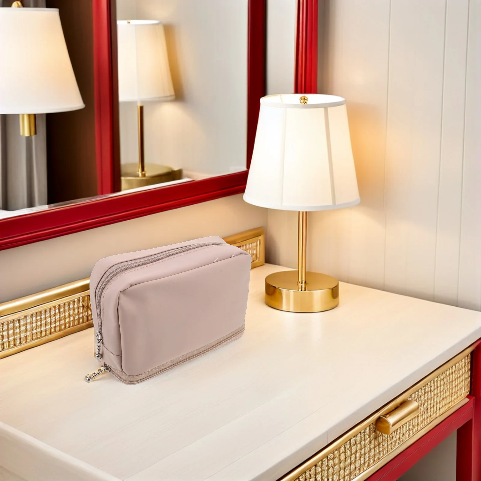 

Brush Holder Travel Compact Portable Makeup Storage Pouch Nylon Travel Makeup Organizer Case Slim Zipper Bag - Small