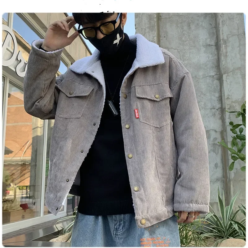 Men 2021 Autumn Winter Thicken Warm Corduroy Jackets Men's Outwear Hip Hop Coat Male Teen Casual Jacket Colorful Streetwear