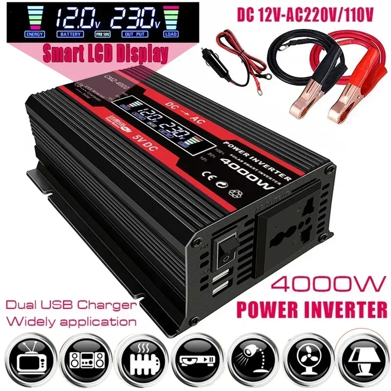 110V/220V 600W Solar Panel+30A Chargers Controller+4000W Modified Sine Wave Inverter Solars Panels System Power Generation Kit