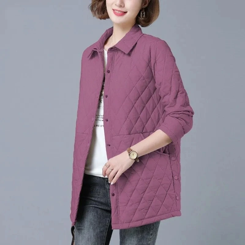 Autumn Winter Women Jacket Coat 2023 New Thicke Mid-Long Basic Cotton Jacket Quiltie Loose Warm Cotton Clothes Female Outerwear