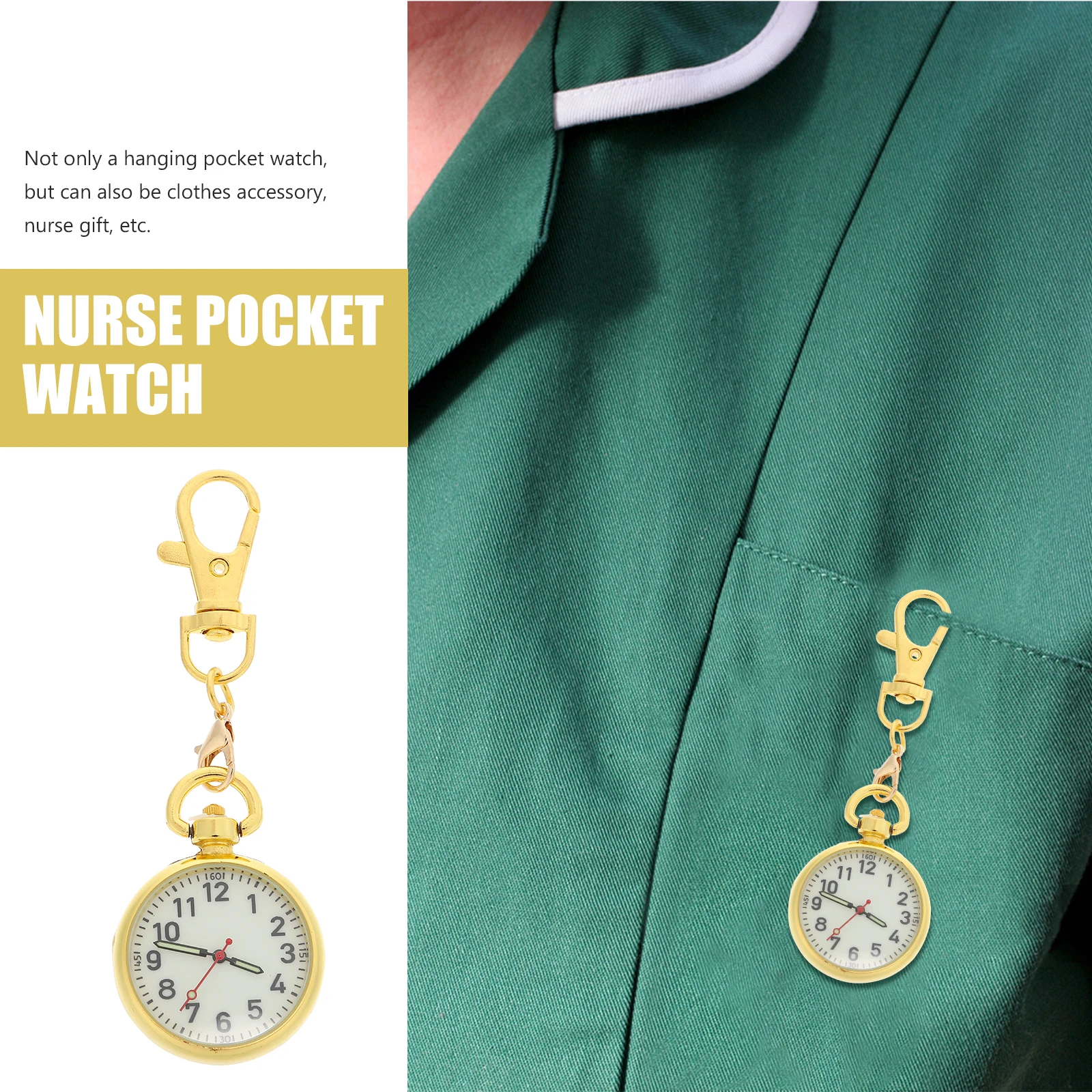

Luminous Nurse Watch Student Pocket Silicone Chest for Nurses Clip-on Silica Gel Buckle