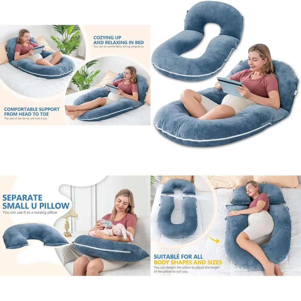 

Blue Multi-Functional Maternity Pillow for Sleep and Nursing, Adult Sitting Support