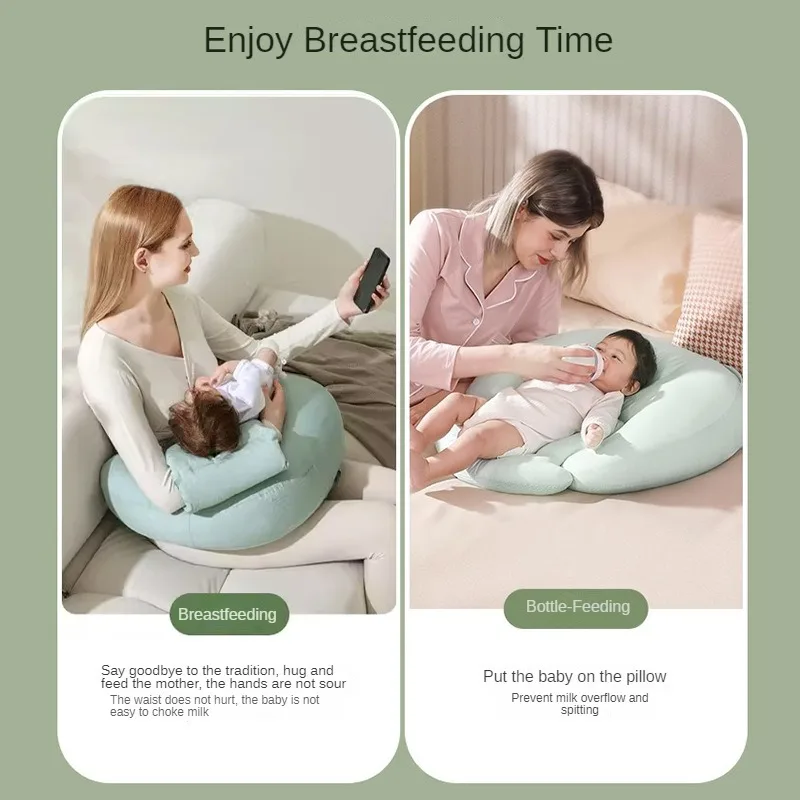 2in1 Breastfeeding Bottle-Feeding Pillow Multi-Functional Infant Pillow for 0-3 Years, Nursing Supporting Pregnant Women