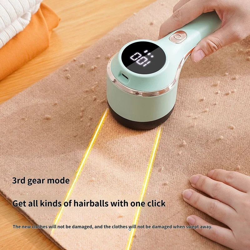 Rechargeable Intelligent Digital Display Lint Remover, Portable Household Fabric Shaver for Clothes, Safely Shaves Fuzz and Lint