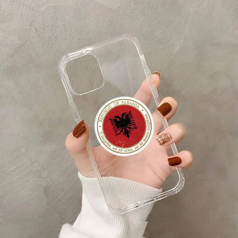 Albania Albanians Flag Phone Case Transparent soft For iphone 11 13 12 14 x xs xr pro max mini plus