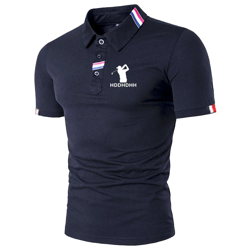 HDDHDHH Brand Printing Men\'s Casual Polo Solid Color Slim Shirt New Summer Fashion T-Shirt