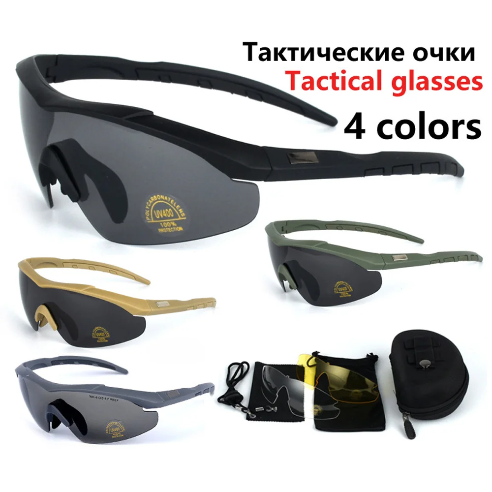 Tactical Glasses Paintball Airsoft Shooting Goggles UV Shield 4 Colors Impact-Resistant Sports Eyewear NA141S
