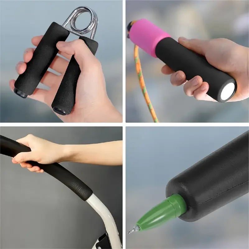 Poignées de Tube en mousse noire de 50cm, 2 pièces/ensemble, couvertures de poignée en mousse confortables et découpables pour équipement de Fitness, remplacement de guidon de vélo