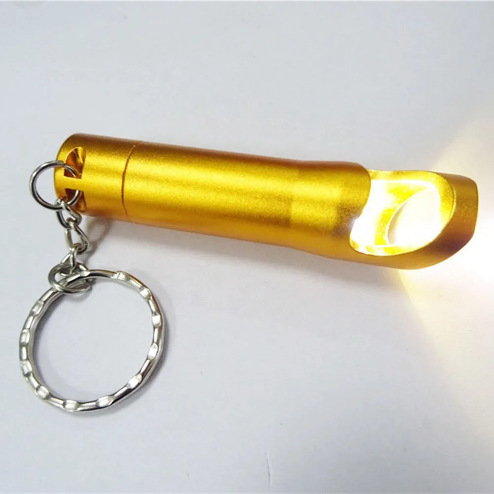

6PCS LED Bottle Opener Keychain Mini Torch Key Ring Stylish Keychains for Men Decorative Holder Bag Pendant Gift