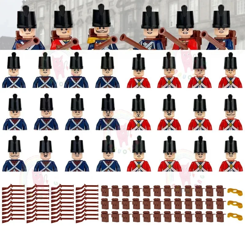 12pcs Building Blocks Imperial Navy Soldiers Napoleon\'s Army Figures Compatible Classic Accessories Weapons Bricks Model Toys