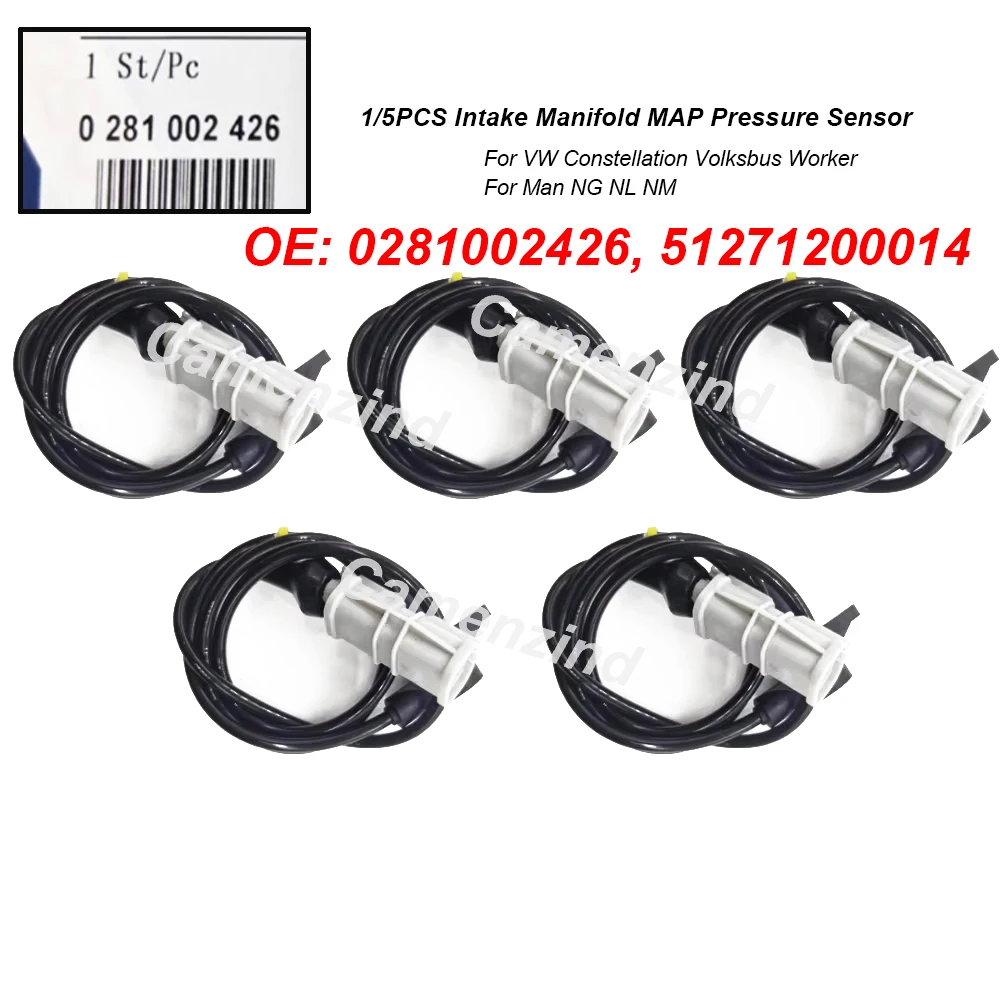 1/5PCS 0281002426 Sensor de RPM del cigüeñal 51271200014 281002426 para MAN NG NL NM para VW Worker Volksbus Constellation