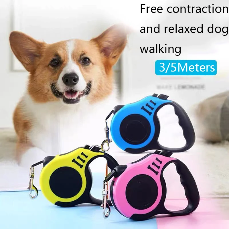 Retractable Hands Free Dog Leash Double Strap For Large Dogs_voghion.com