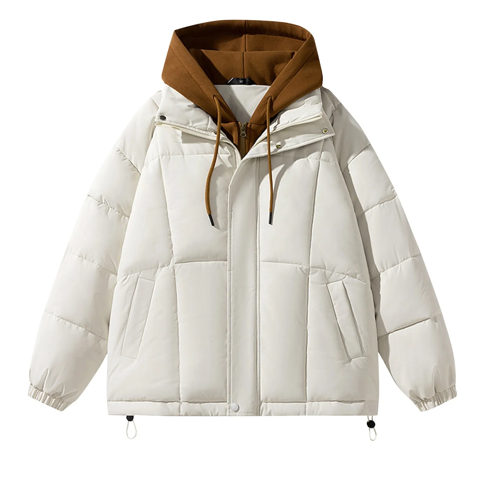 เสื้อโค้ทผ้าฝ้ายมีฮู้ดสำหรับผู้ชาย, เสื้อโค้ทผ้าฝ้ายคอปกสองชั้นให้ความอบอุ่นหนาเสื้อกันหนาวมีกระเป๋าเสื้อคลุม2023