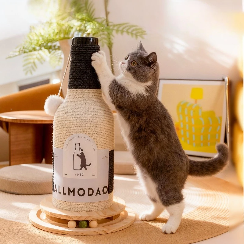 

Bottle Bottle Cat Claw Plate Vertical Cat Claw Grinding Tool Wear Resistant Hemp Rope Cat Claw Column Separable Cat Ball Toy