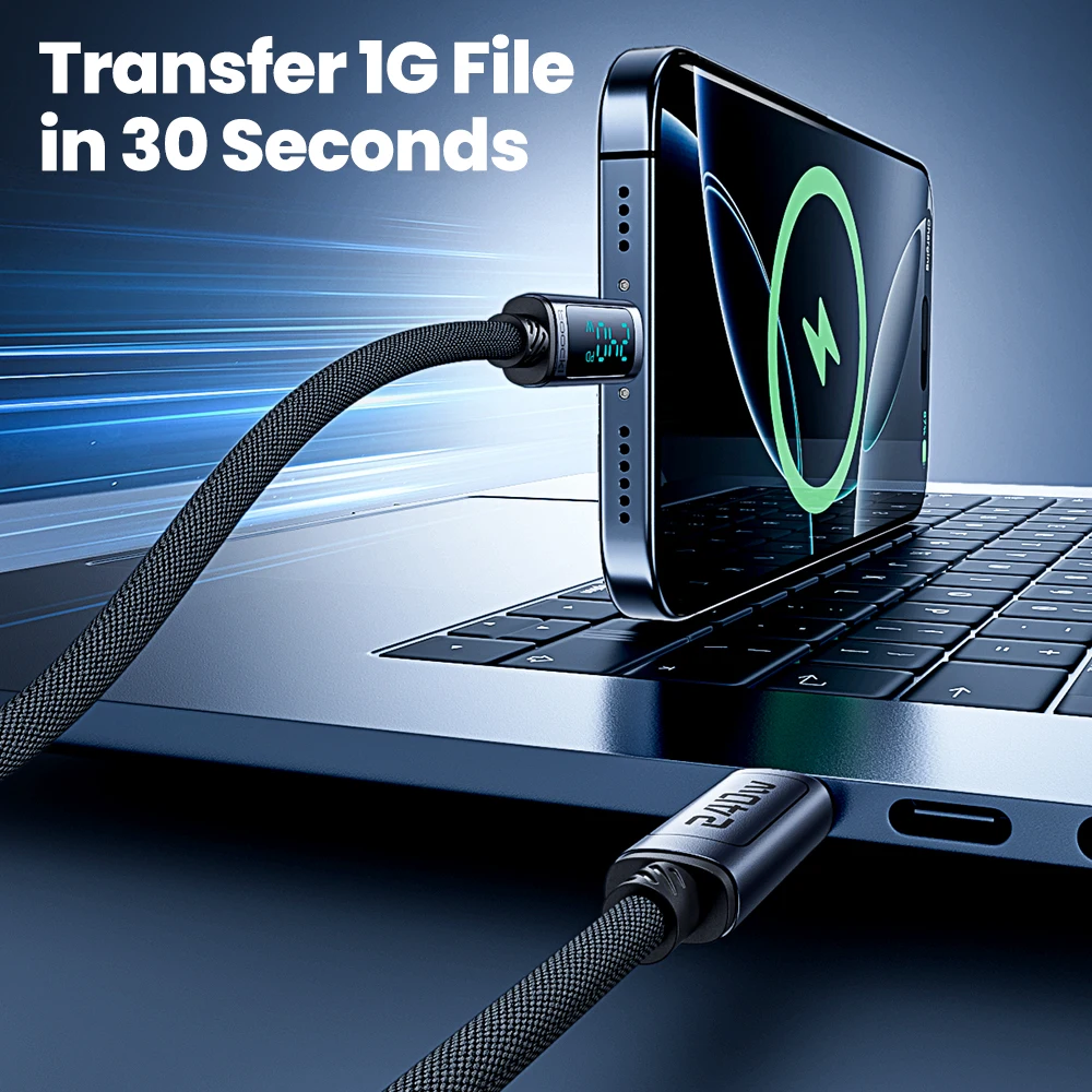 Toocki 240 واط USB C إلى USB C كابل PD 3.1 شحن سريع LED عرض نوع C كابل بيانات لماك بوك آيفون 16 15 برو ماكس سامسونج S24