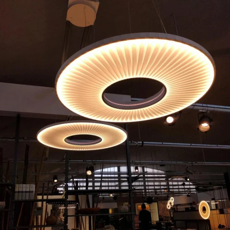 SANDYHA Nordic Ring wisiorek światła okrągły projekt lampa Led wiszący żyrandol salon oświetlenie stołu do jadalni dekoracja sypialni