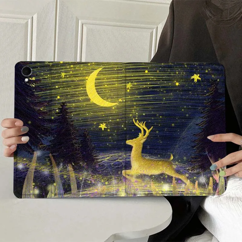 

Starry Deer Forest Shining Gift For Samsung Galaxy Tab A7 A A8 A9 A11 S6 S11 10.1 10.4 10.5 Inch Lite PLus Soft Tablet Case