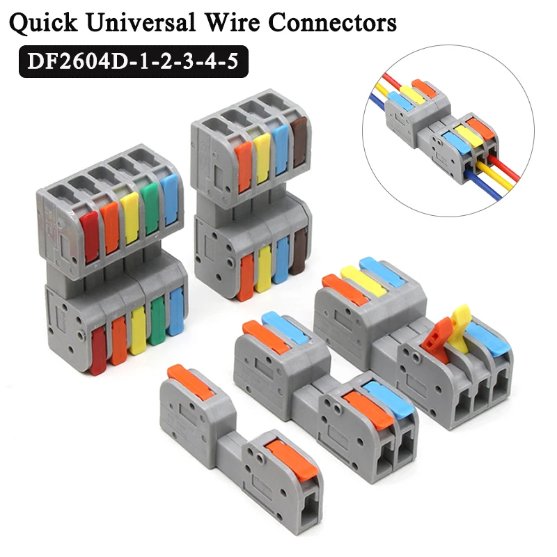 

1~100Pcs Docking Mini Quick Wire Connector Universal Compact Electrical Wiring Connectors Push-in Butt Conductor Terminal Block