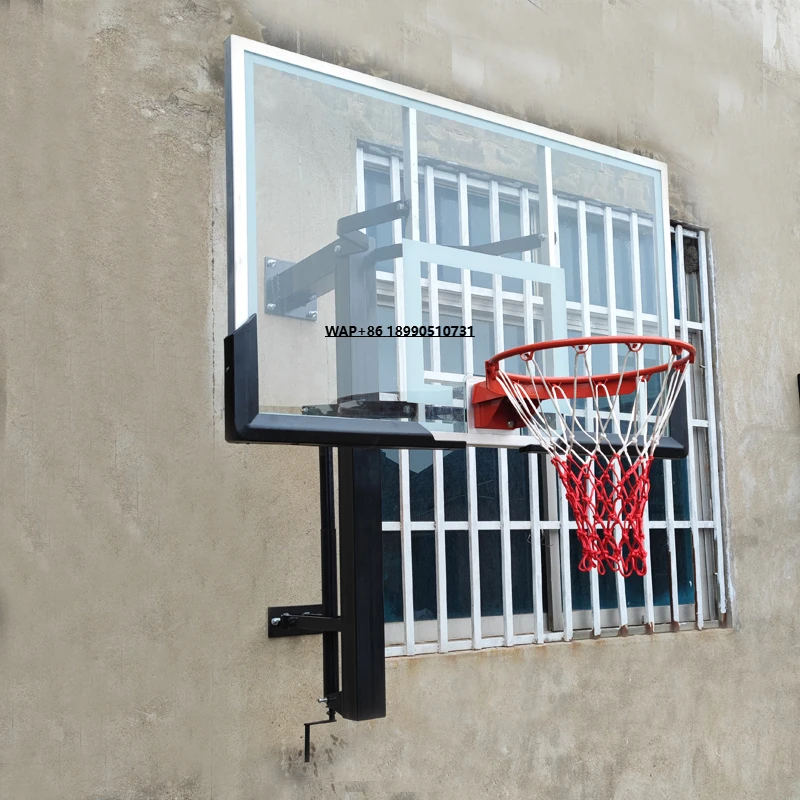 

Wholesale Basketball Equipment Wall Mounted Height Adjustable Hand Cranked Lifting Basketball Stand